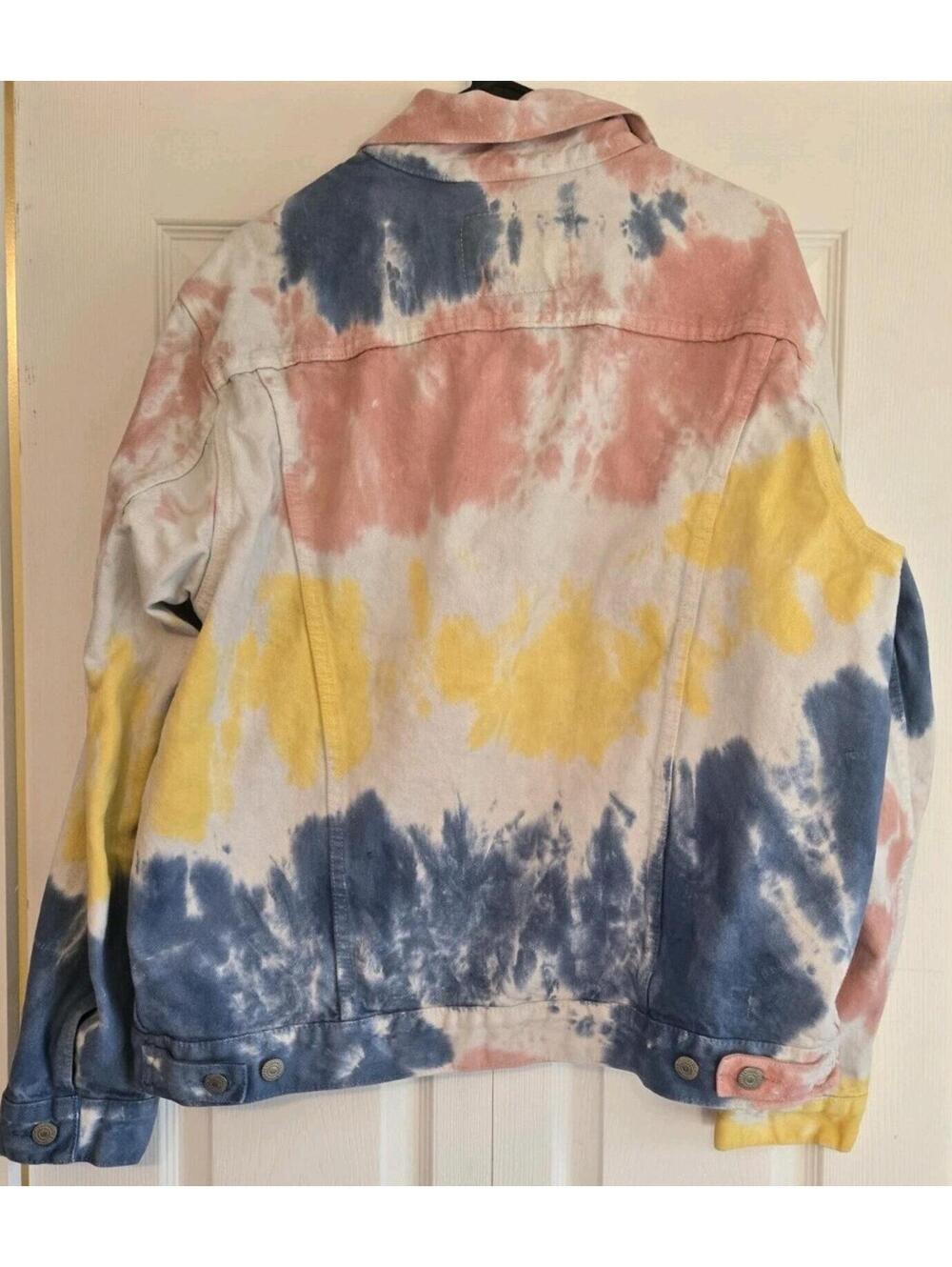 Levi's Mens Denim Jacket  White Tie Dye Button-Up Trucker Premium Vintage Fit - Picture 5 of 5